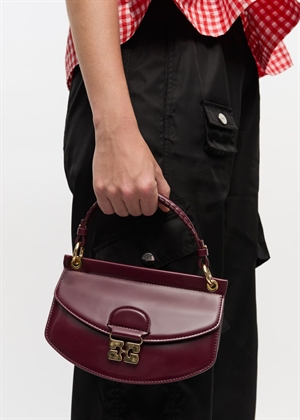 Apo-G mini top handle box bag Tawny Port Remlængde A6908 Ganni 
